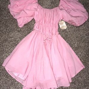 NWT ALTARD STATE Pink Puff Sleeve Dress S